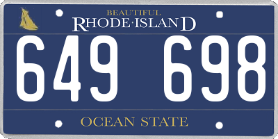 RI license plate 649698