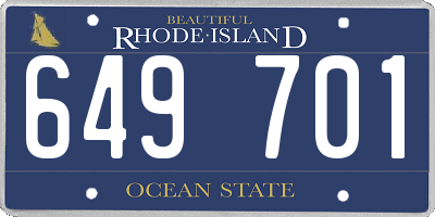 RI license plate 649701