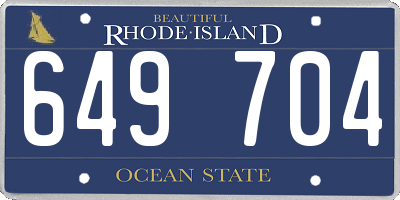 RI license plate 649704