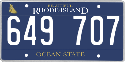 RI license plate 649707