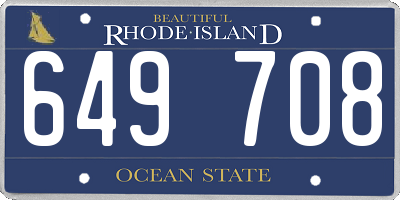 RI license plate 649708