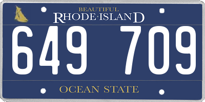 RI license plate 649709