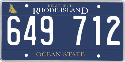 RI license plate 649712