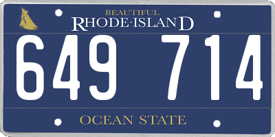 RI license plate 649714