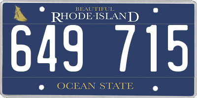 RI license plate 649715