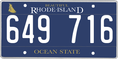 RI license plate 649716