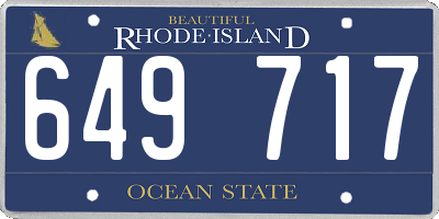 RI license plate 649717