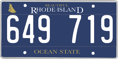 RI license plate 649719
