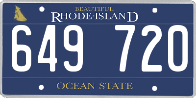 RI license plate 649720