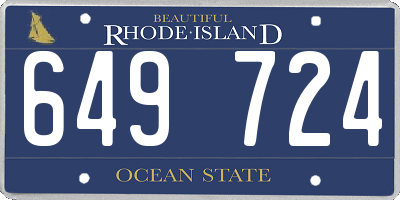RI license plate 649724