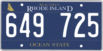 RI license plate 649725