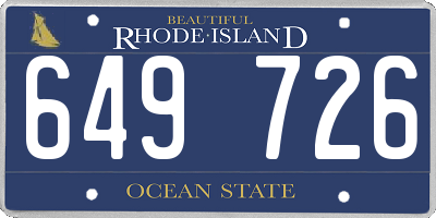 RI license plate 649726