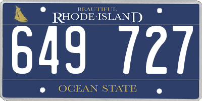RI license plate 649727