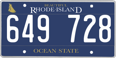RI license plate 649728