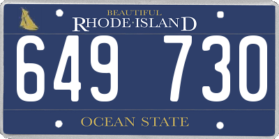 RI license plate 649730