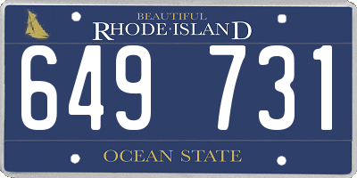 RI license plate 649731