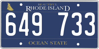 RI license plate 649733