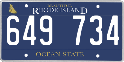 RI license plate 649734