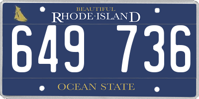 RI license plate 649736