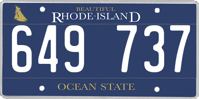 RI license plate 649737