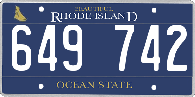 RI license plate 649742