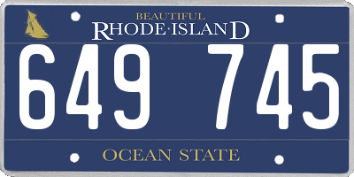 RI license plate 649745