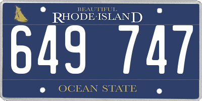 RI license plate 649747