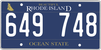 RI license plate 649748
