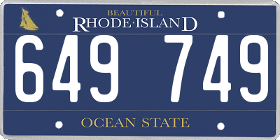 RI license plate 649749