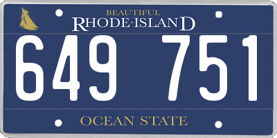 RI license plate 649751