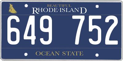 RI license plate 649752