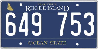 RI license plate 649753