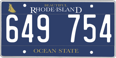RI license plate 649754