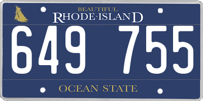 RI license plate 649755