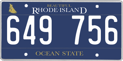 RI license plate 649756