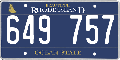 RI license plate 649757