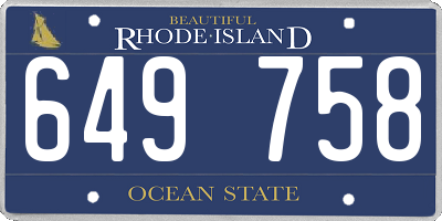 RI license plate 649758
