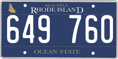 RI license plate 649760