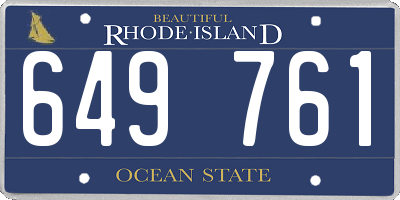 RI license plate 649761