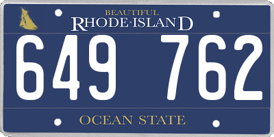 RI license plate 649762