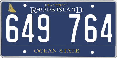 RI license plate 649764