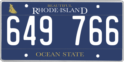 RI license plate 649766