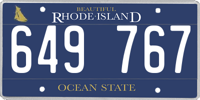 RI license plate 649767
