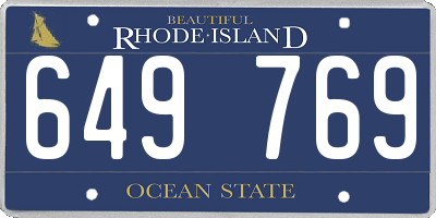 RI license plate 649769