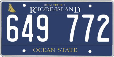 RI license plate 649772