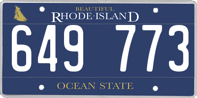 RI license plate 649773
