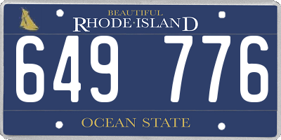 RI license plate 649776