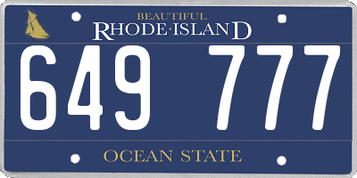 RI license plate 649777