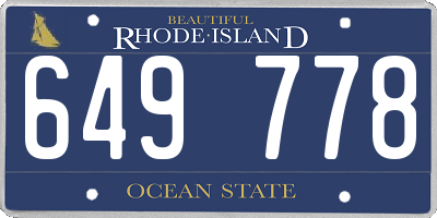 RI license plate 649778