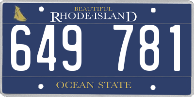 RI license plate 649781